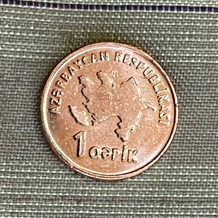 Ghaval Drum, Tar Lute, Kamancha Fiddle 1 Qapik Azerbaijan Authentic Coin Money for Jewelry (Traditional Azeri Mugham Musical Instruments)