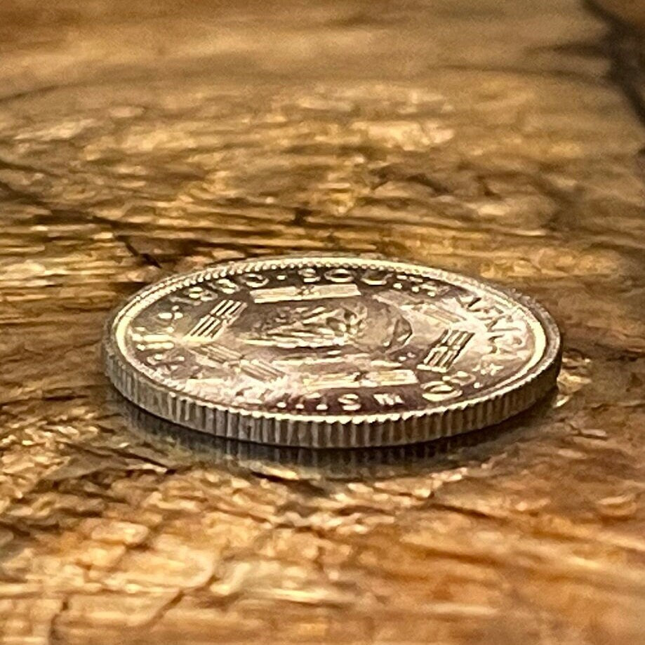 Sugar Bush Silver Sixpence South Africa Authentic Coin Money for Jewelry and Craft Making (1960) (Protea)