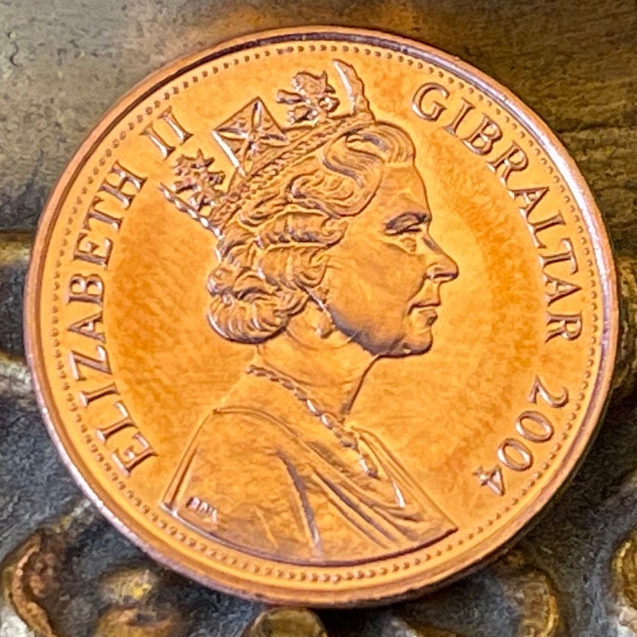 Barbary Macaque 1 Penny Gibraltar Authentic Coin Charm for Jewelry and Craft Making (Monkey) (2004)