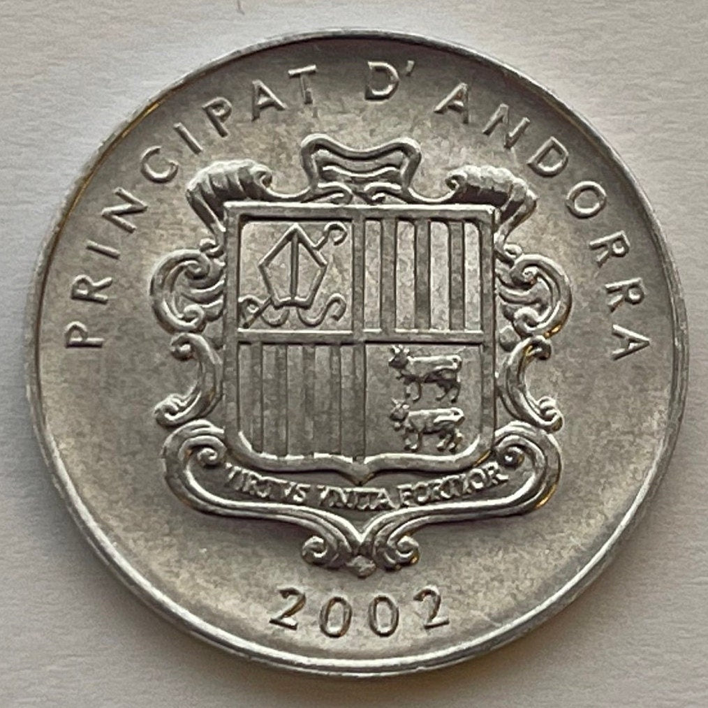 Emperor Charlemagne 1 Centim Andorra Authentic Coin Money for Jewelry and Craft Making (Father of Europe) (Charles the Great)