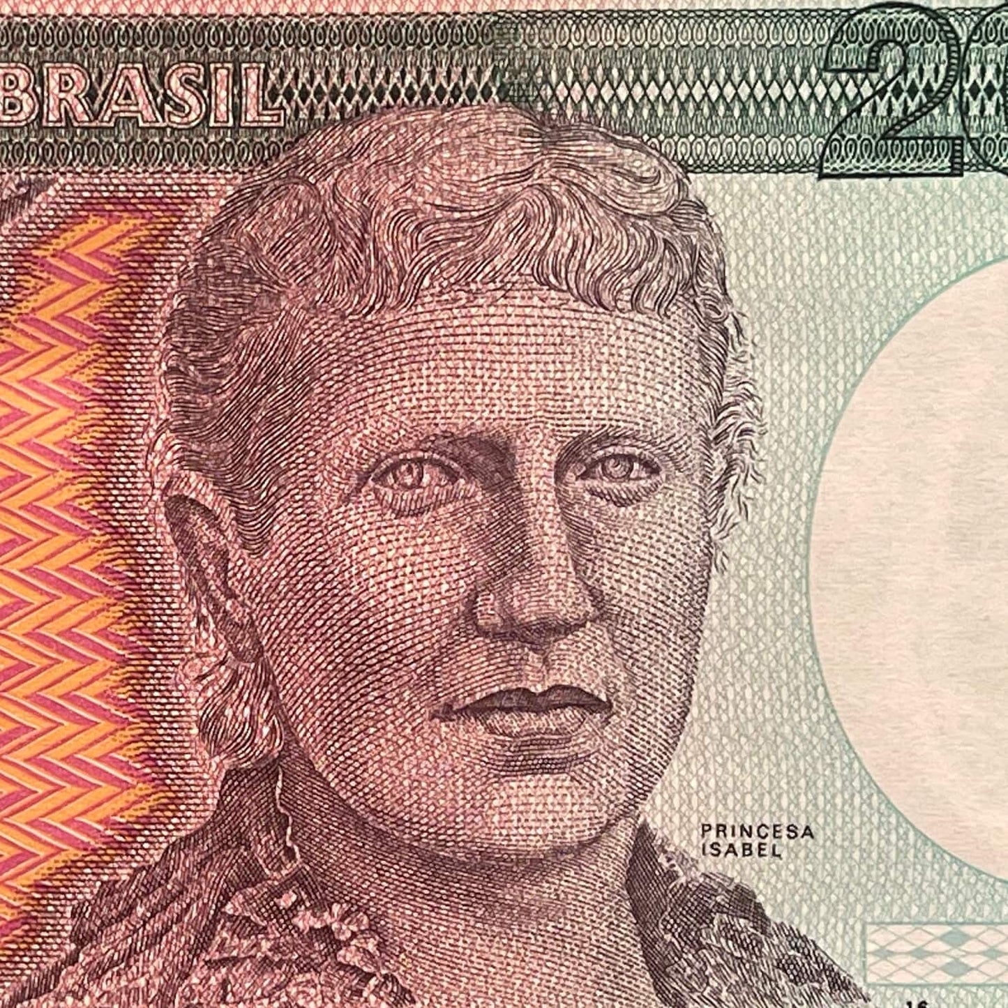 The Redemptress, Isabel, Princess Imperial & Freed Slaves 200 Cruzieros Brazil Authentic Banknote Money for Collage (Abolition) (Golden Law)