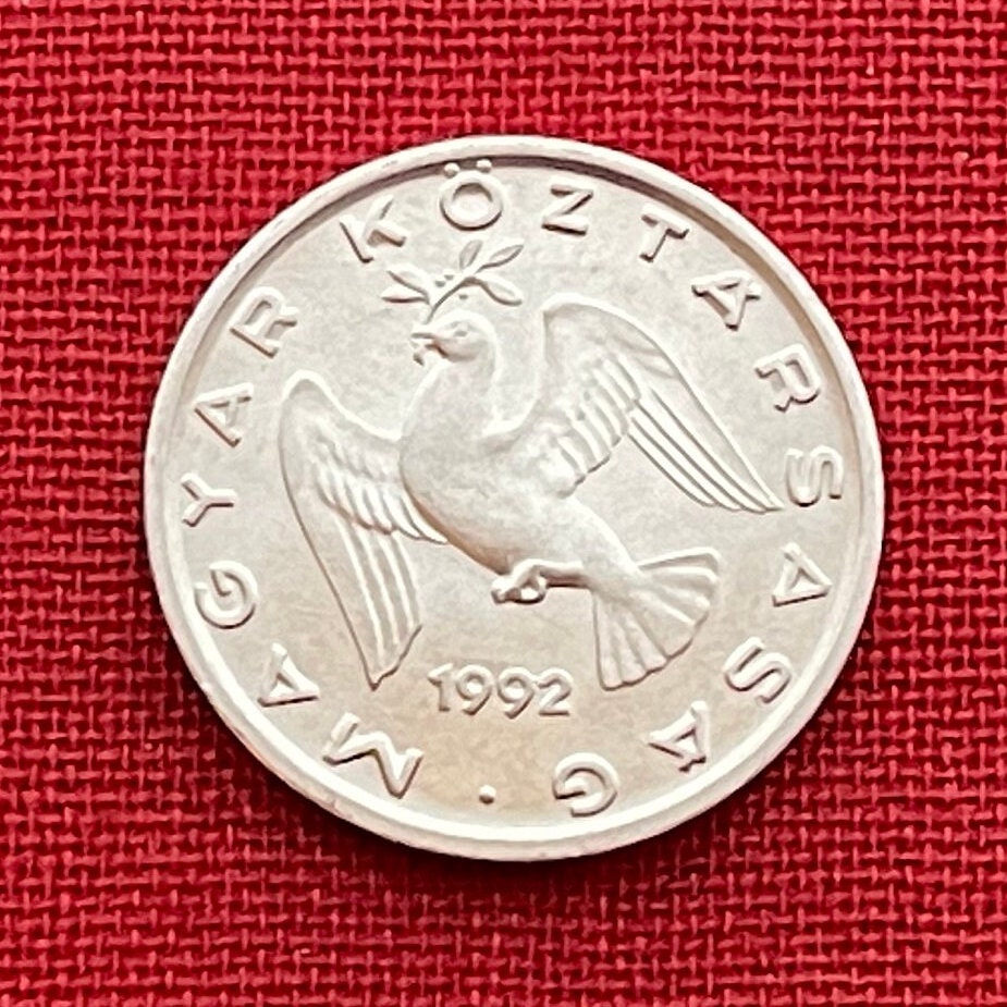 Dove of Peace with Olive Branch 10 Filler Hungary Authentic Coin Money for Jewelry and Craft Making
