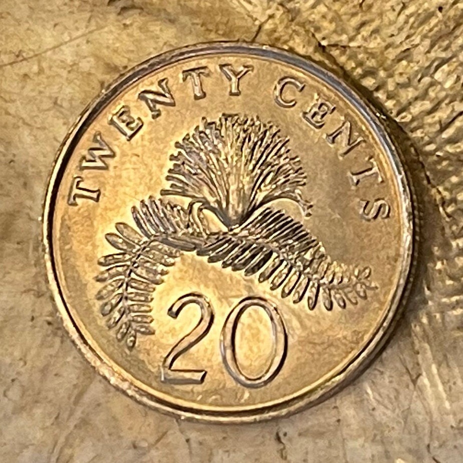 Pink Powder Puff 20 Cents Singapore Authentic Coin Money for Jewelry and Craft Making (Dixie Pink) (Pink Poodle) (Surinam Powder Puff)