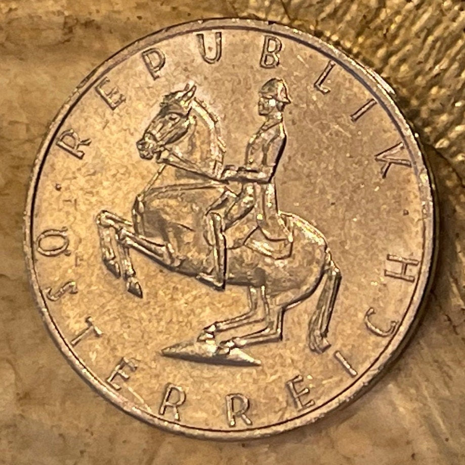 Lipizzaner Stallion 5 Schillings Austria Authentic Coin Money for Jewelry and Craft Making (Horse)
