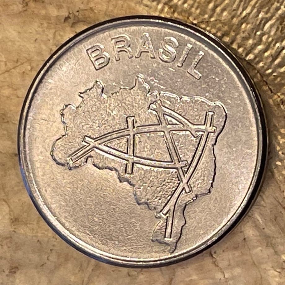 Brazil Highway Map 10 Cruzieros Brazil Authentic Coin Money for Jewelry and Craft Making (Long Distance Driving)