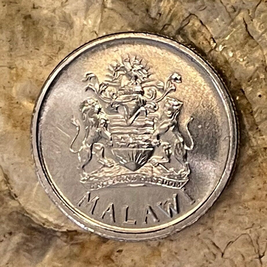 Purple Heron 5 Tambala Malawi Authentic Coin Money for Jewelry and Craft Making (Unity and Freedom)