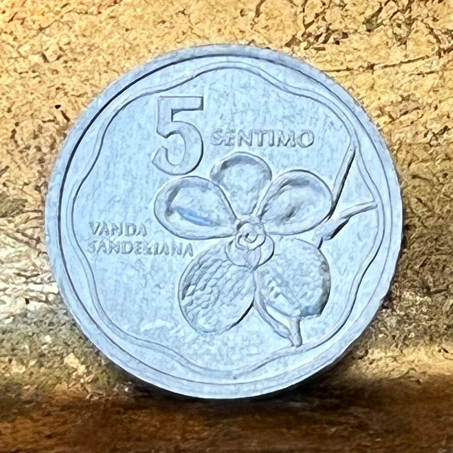 Mother of Revolution Melchora Aquino & Waling-Waling Orchid 5 Sentimo Philippines Authentic Coin Money for Jewelry (Queen of Flowers)
