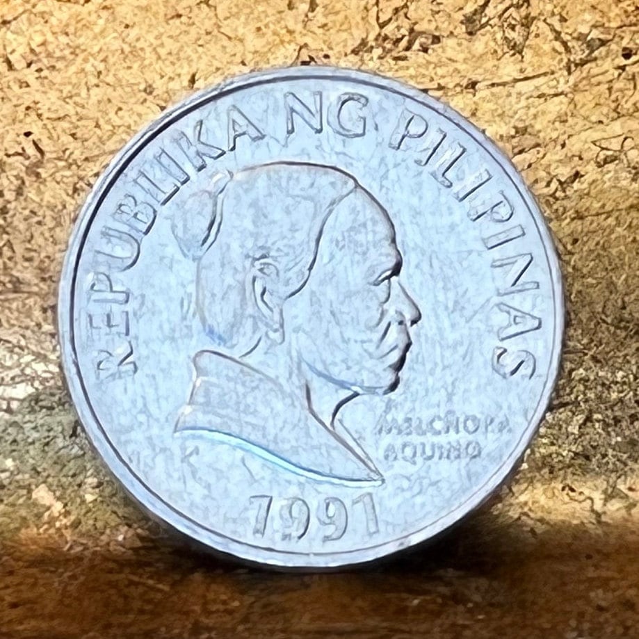 Waling-Waling Orchid & Mother of Revolution Melchora Aquino 5 Sentimo Philippines Authentic Coin Money for Jewelry (Queen of Flowers)