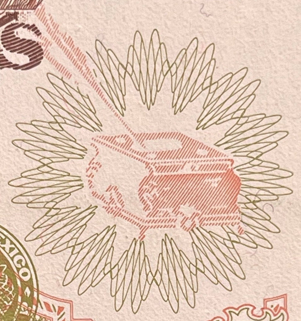 Poet Sor Juana Inés de la Cruz & Church of Santo Domingo 1000 Pesos Mexico Authentic Banknote Money for Jewelry and Collage (Tenth Muse)