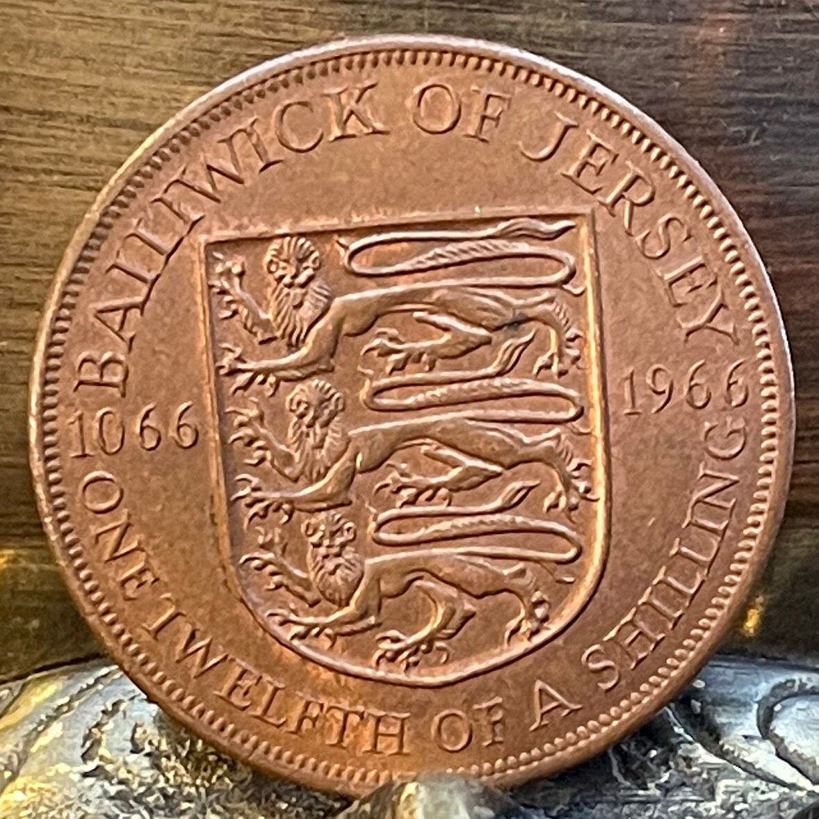 Three Lions Norman Conquest of 1066 Battle of Hastings 900th Anniversary 1/12th Shilling Jersey Authentic Coin Money for Jewelry