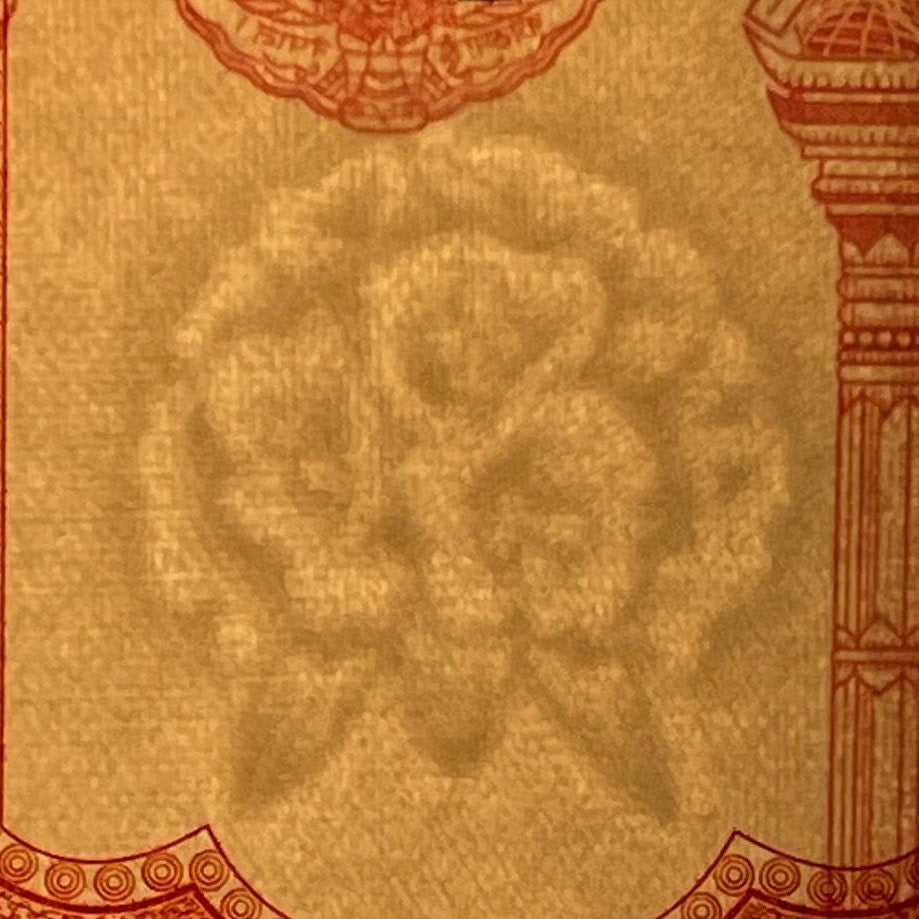 Wild Yak, Mount Everest, Kasthampandap Temple & Rhododendron 5 Rupees Nepal Authentic Banknote Money for Jewelry and Collage (Sagarmāthā)