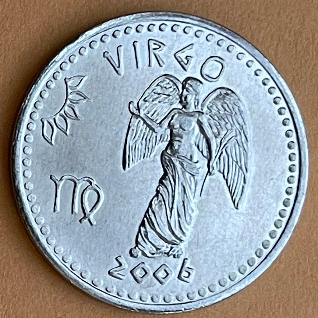 Virgo 10 Shillings Somaliland Authentic Coin Money for Jewelry and Crafts (Zodiac Series) (Astrology) (Astraea) Astrea (Astria) Star Maiden
