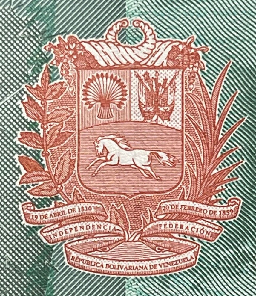 Doña Ignacia Josefa Camejo & Yellow-Crowned Parrot 2 Bolívares Venezuela Authentic Banknote Money for Collage (Revolutionary) (Lady Ardent)