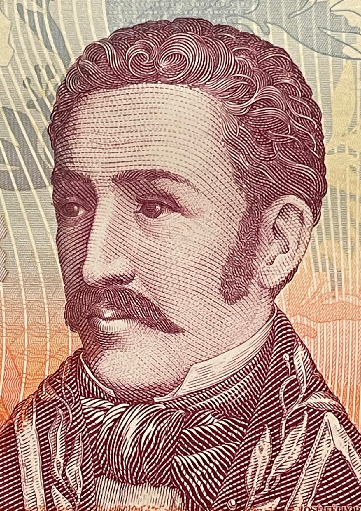 Veragua Stubfoot Toad & Revolutionary Martyr Jose Felix Ribas 5 Bolívares Venezuela Authentic Banknote Money for Collage (Harlequin Frog)