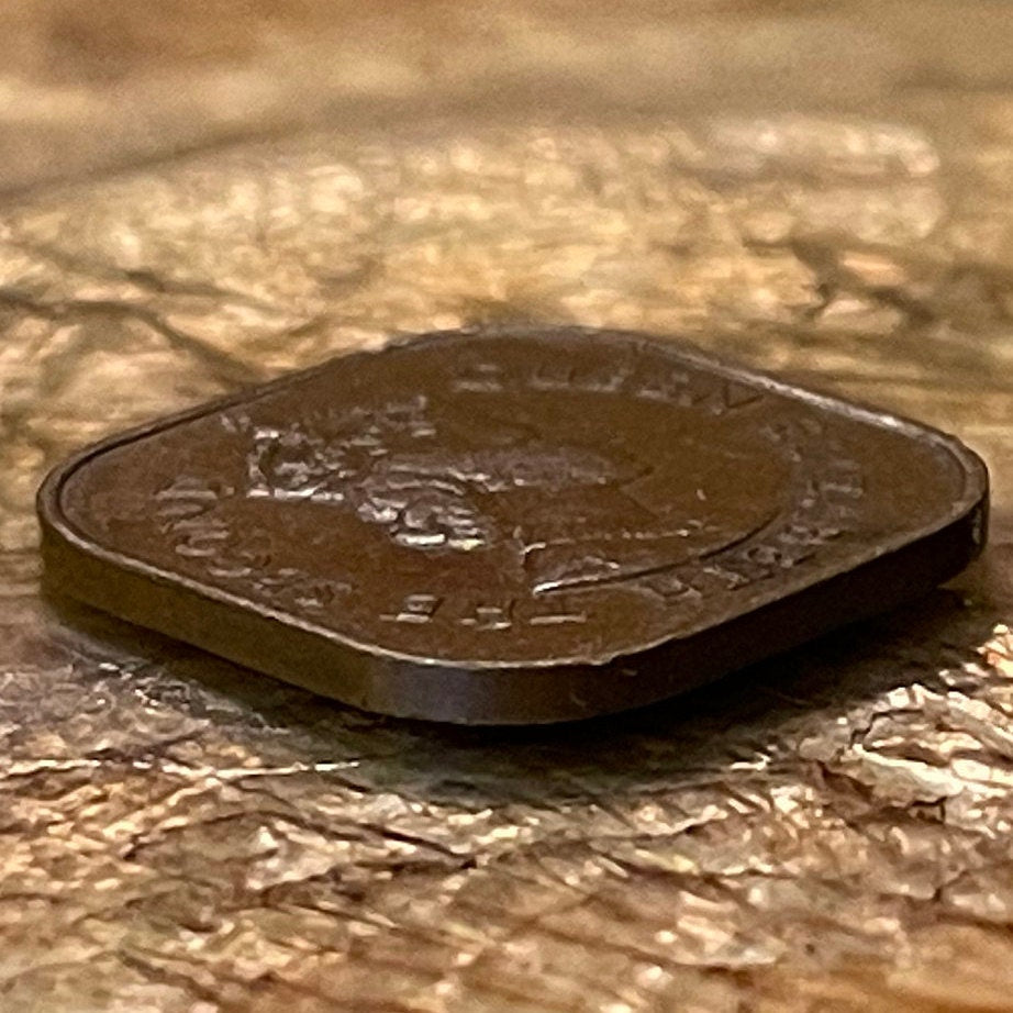 Queen Elizabeth II Square 1 Cent Malaya and British Borneo Authentic Coin Money for Jewelry and Craft Making