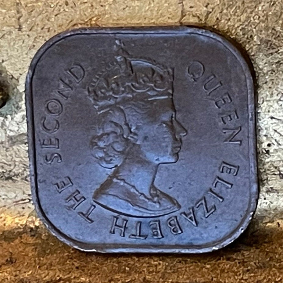 Queen Elizabeth II Square 1 Cent Malaya and British Borneo Authentic Coin Money for Jewelry and Craft Making
