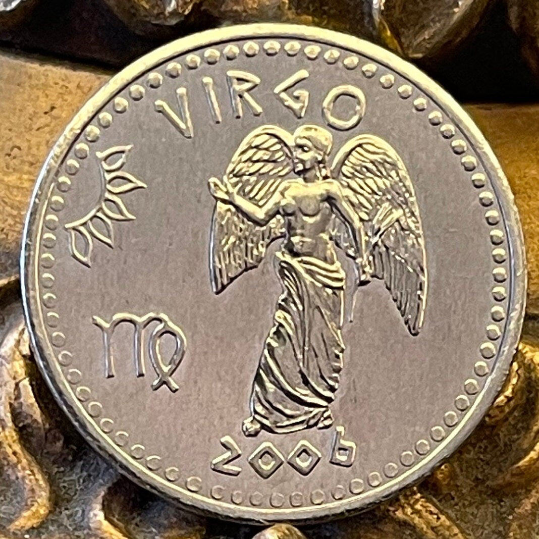 Virgo 10 Shillings Somaliland Authentic Coin Money for Jewelry and Crafts (Zodiac Series) (Astrology) (Astraea) Astrea (Astria) Star Maiden