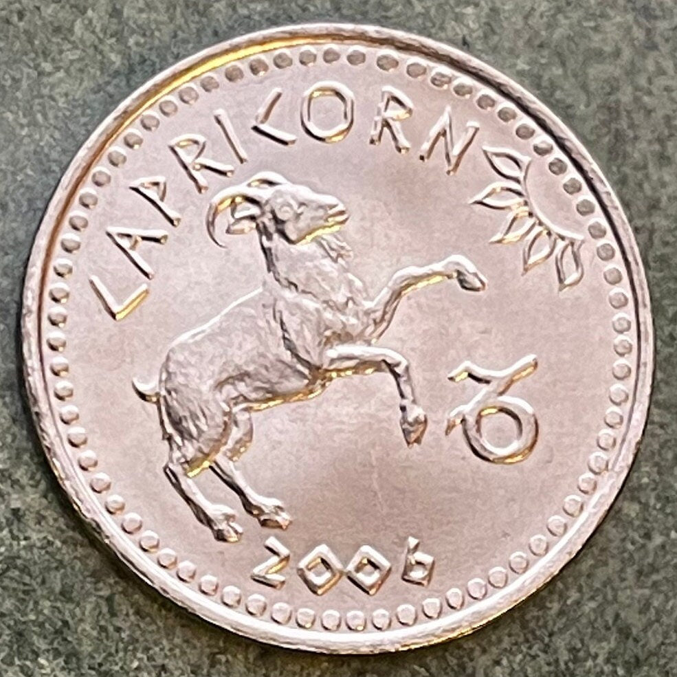Capricorn the Goat 10 Shillings Somaliland Authentic Coin Money for Jewelry and Craft Making (Zodiac Series) (Astrology) Sea Goat (Enki) Ea