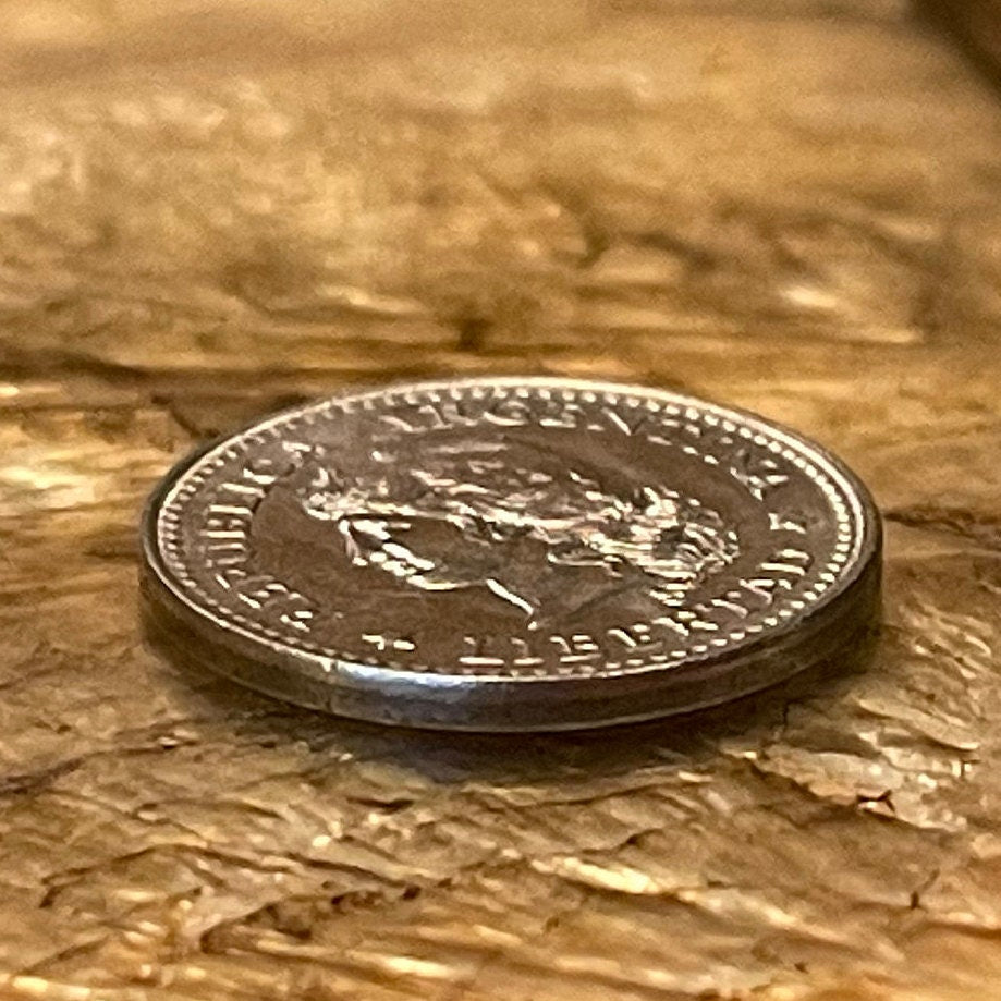Goddess of Liberty by Oudiné in Phrygian Cap 5 Centavos Argentina Authentic Coin Money for Jewelry and Craft Making