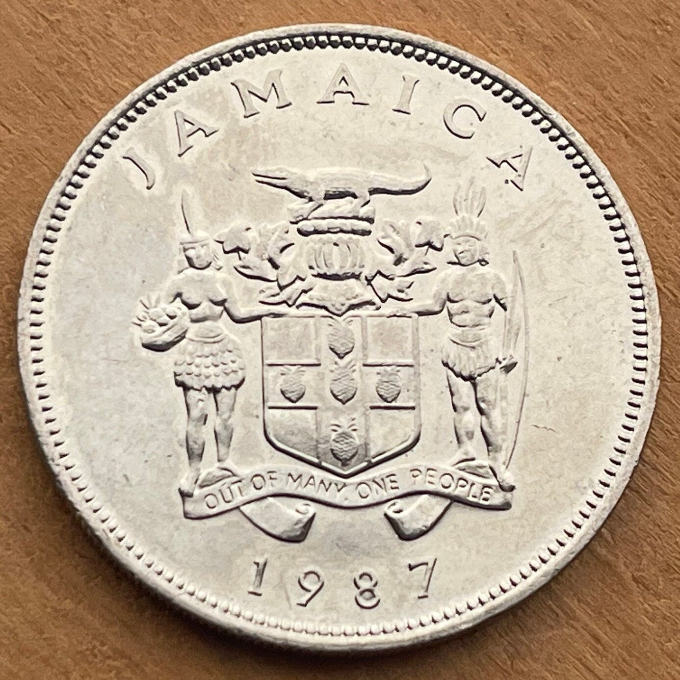 Doctor Bird & Roselle Hibiscus Flower 25 Cents Jamaica Authentic Coin Money for Jewelry (Streamer-Tail Hummingbird) (Agua de Flor) (Sorrel)