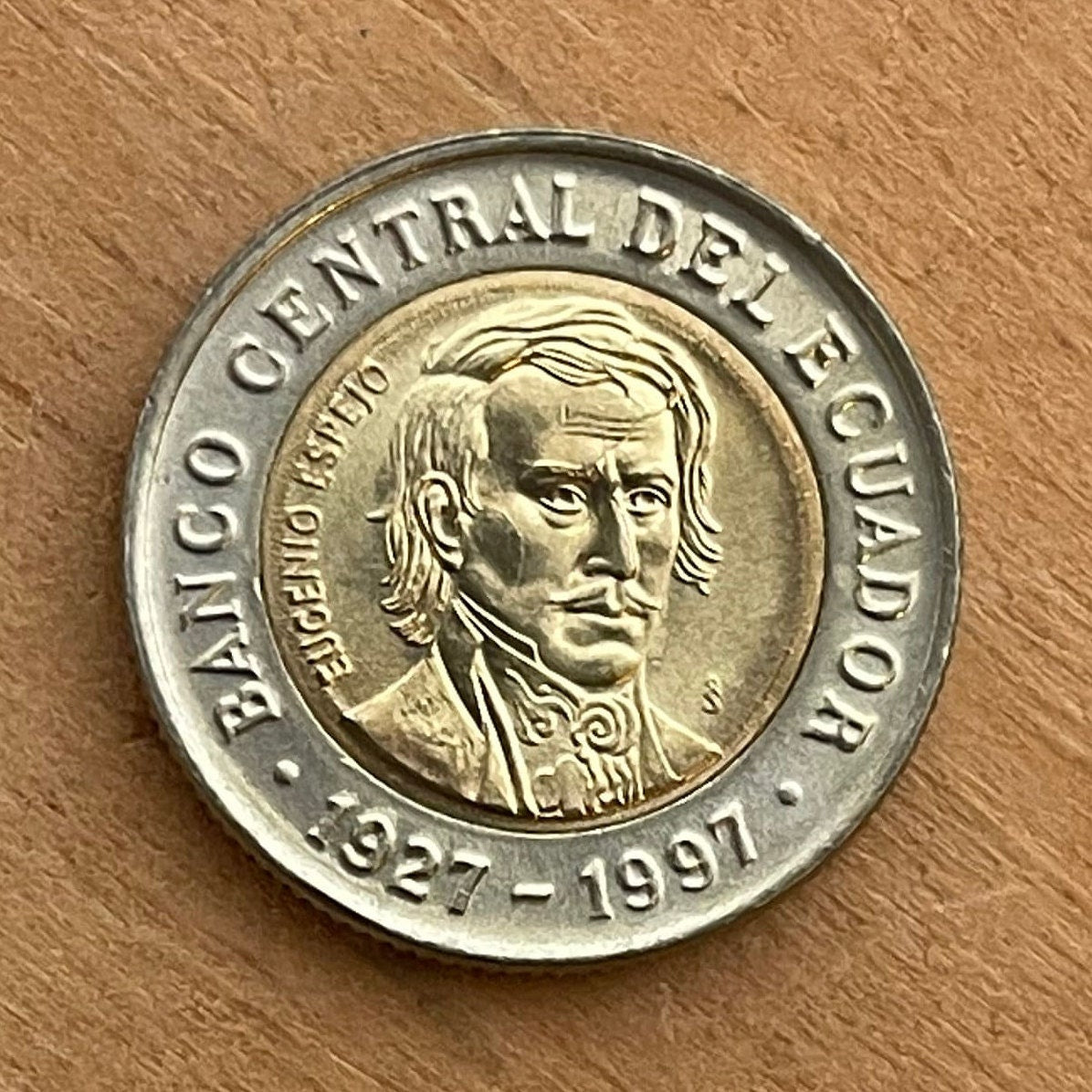 Scientist Reformer Eugenio Espejo 1000 Sucres Ecuador Authentic Coin Money for Jewelry and Craft Making (Bimetallic) (1997)
