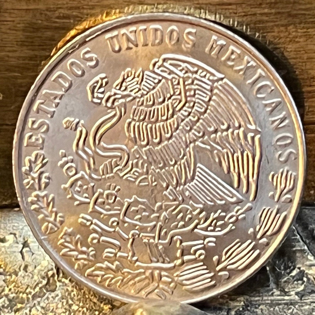 President Francisco Madero & Eagle with Snake 20 Centavos Mexico Authentic Coin Money for Jewelry and Craft Making