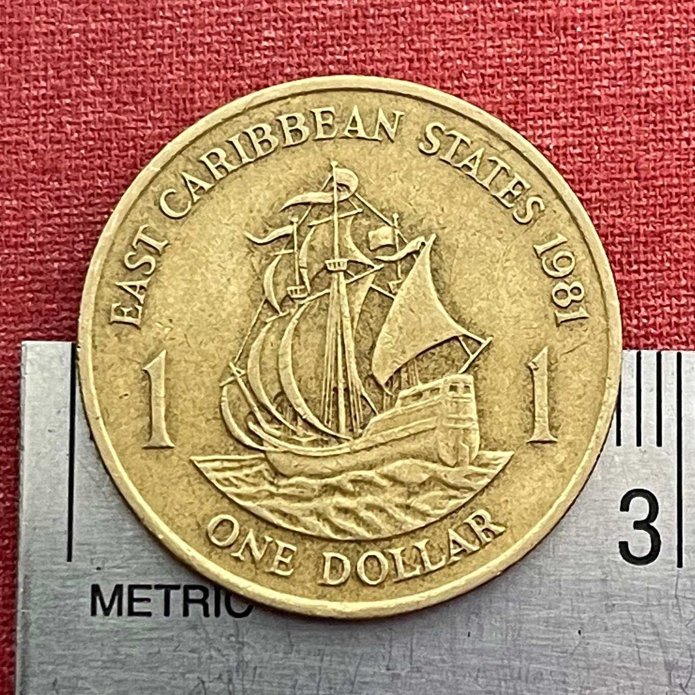 Golden Hind Galleon of Sir Francis Drake 1 Dollar East Caribbean