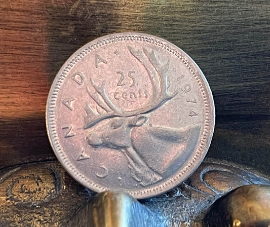 Caribou & Queen Elizabeth Canadian Authentic Coin Money for Jewelry and Craft Making