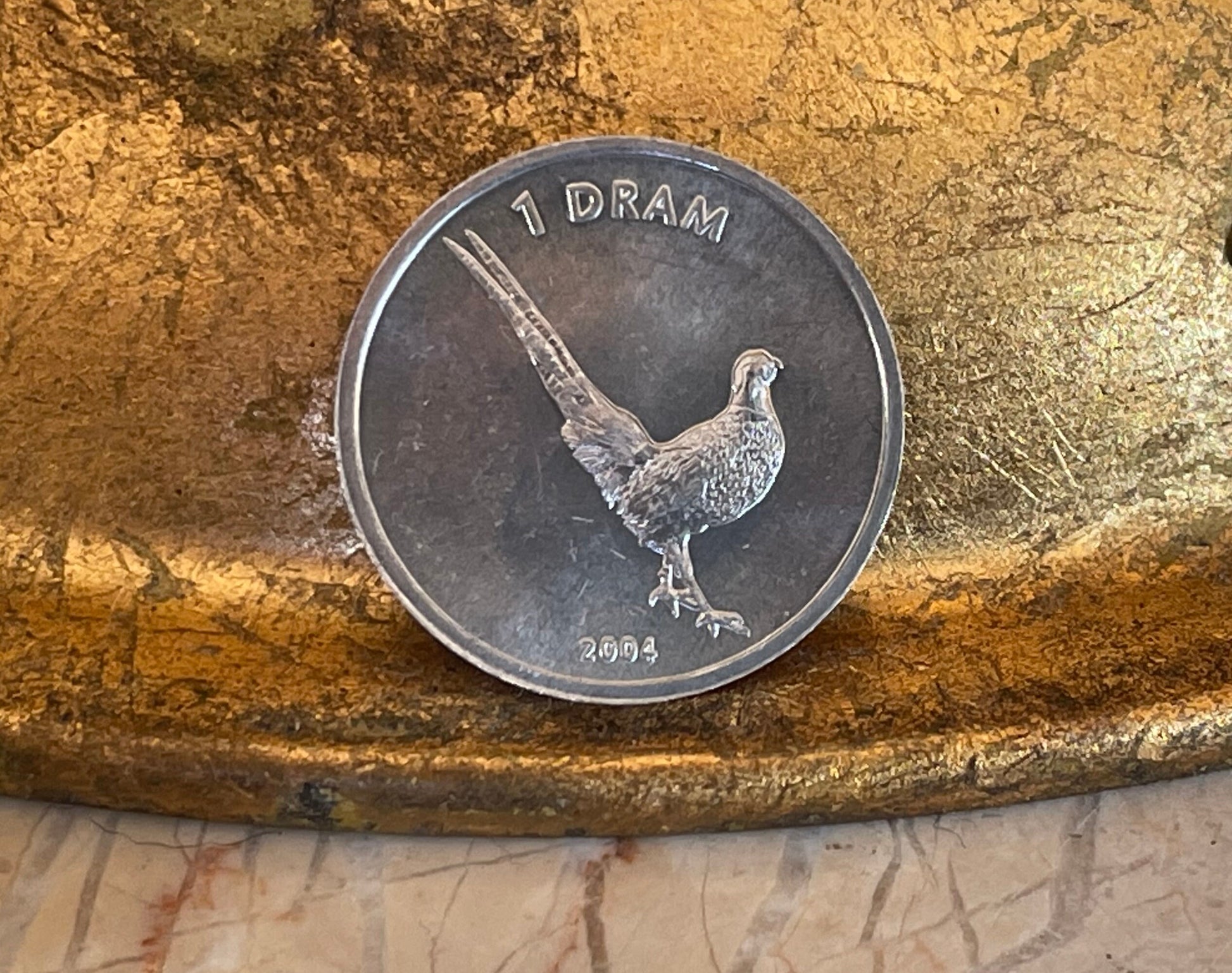 Pheasant Nagorno-Karabakh Authentic Coin Money Dram for Jewelry and Craft Making
