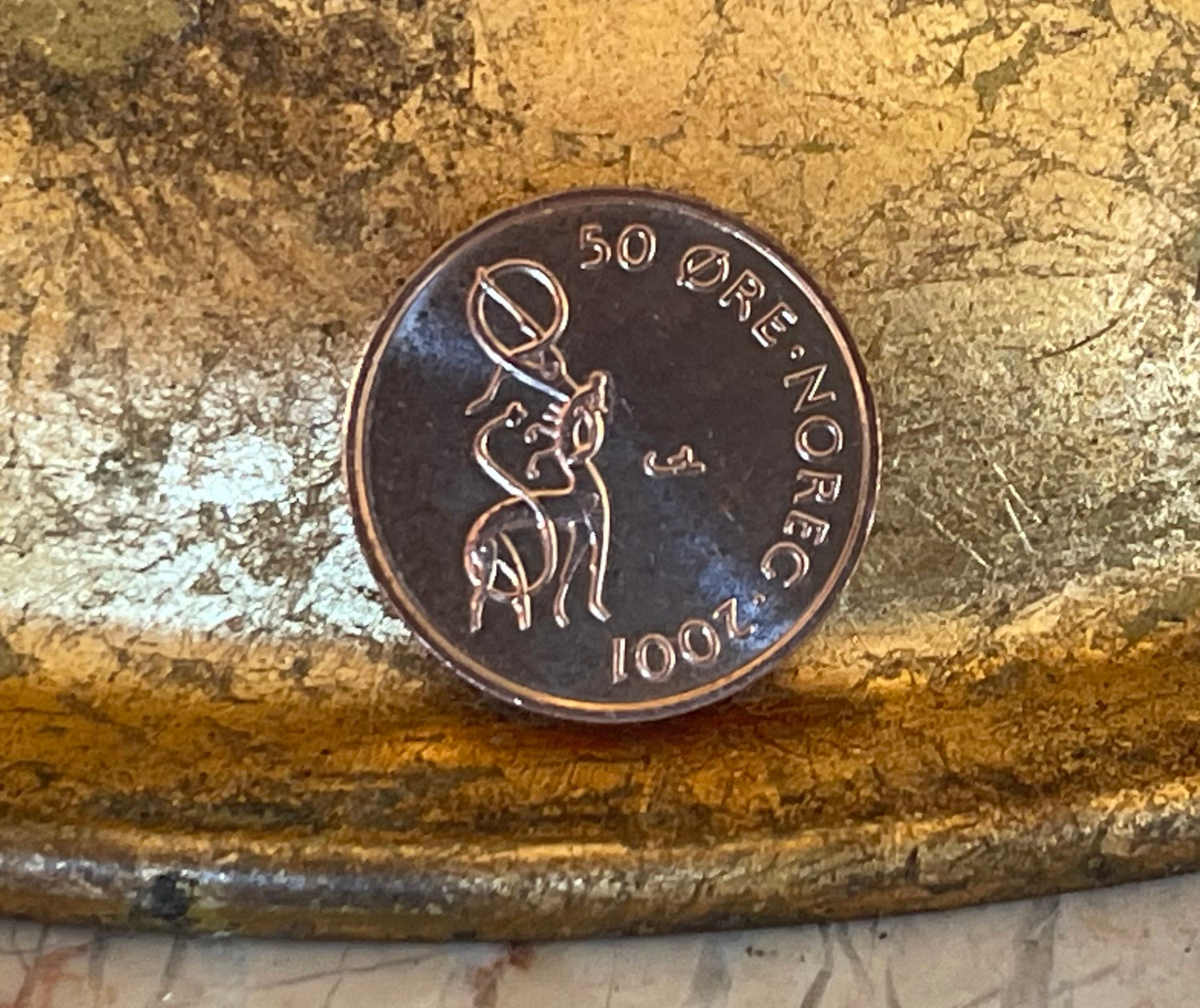Nidhogg Dragon & Crown Norwegian Authentic Coin Money Øre for Jewelry and Craft Making