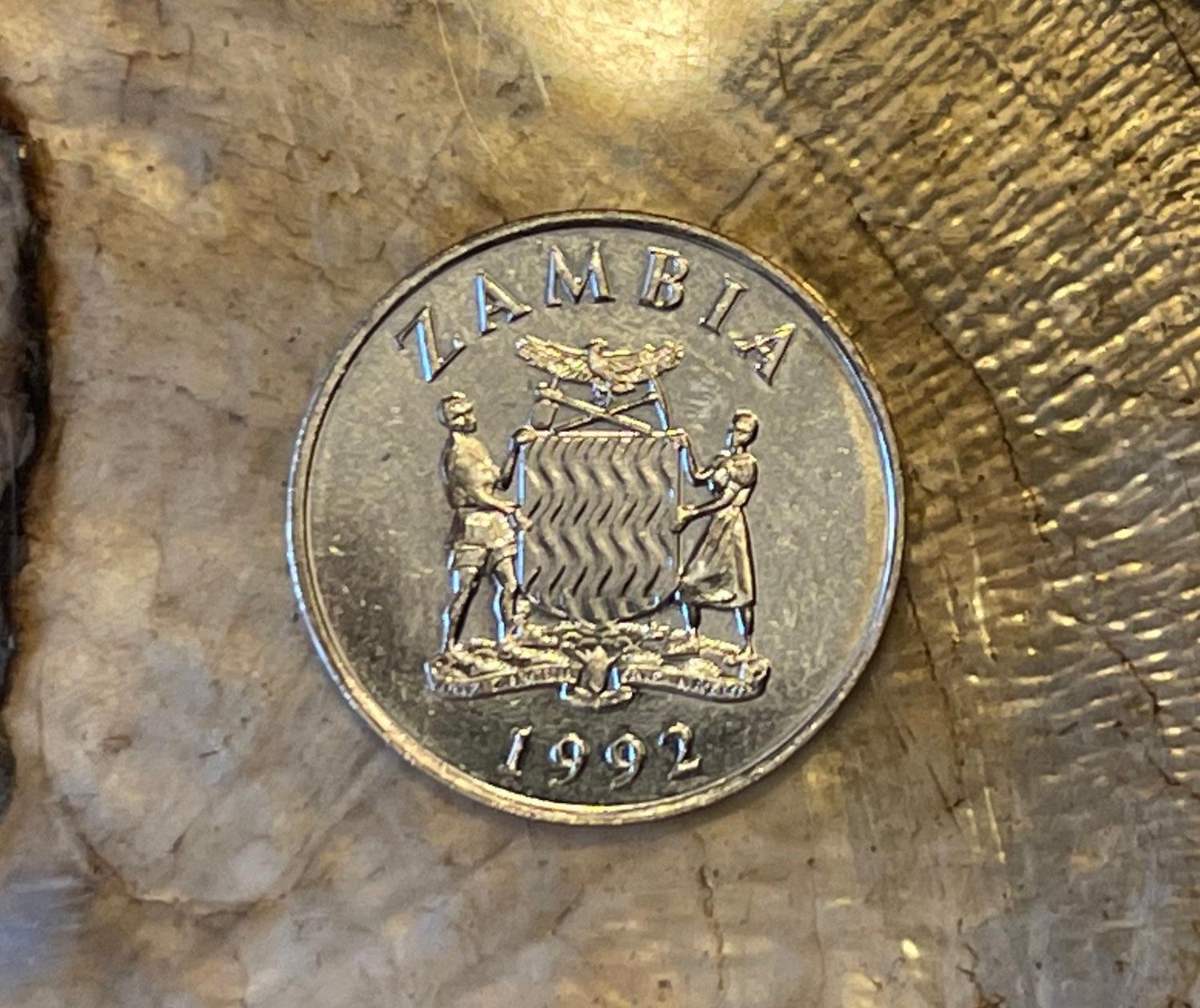 Hornbill 25 Ngwee Zambia Authentic Coin Money for Jewelry and Craft Making