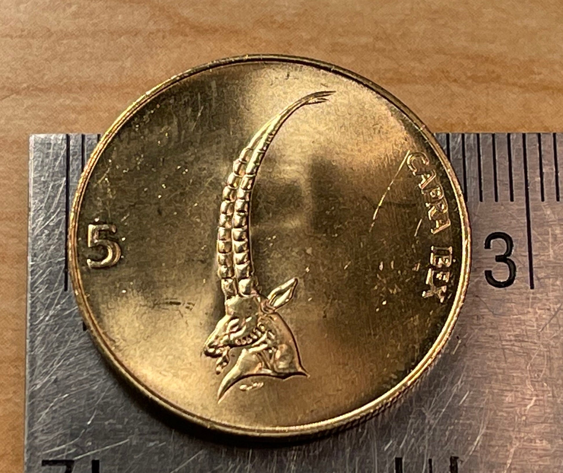 Alpine Ibex Slovenian Authentic Coin Money Tolar for Jewelry and Craft Making