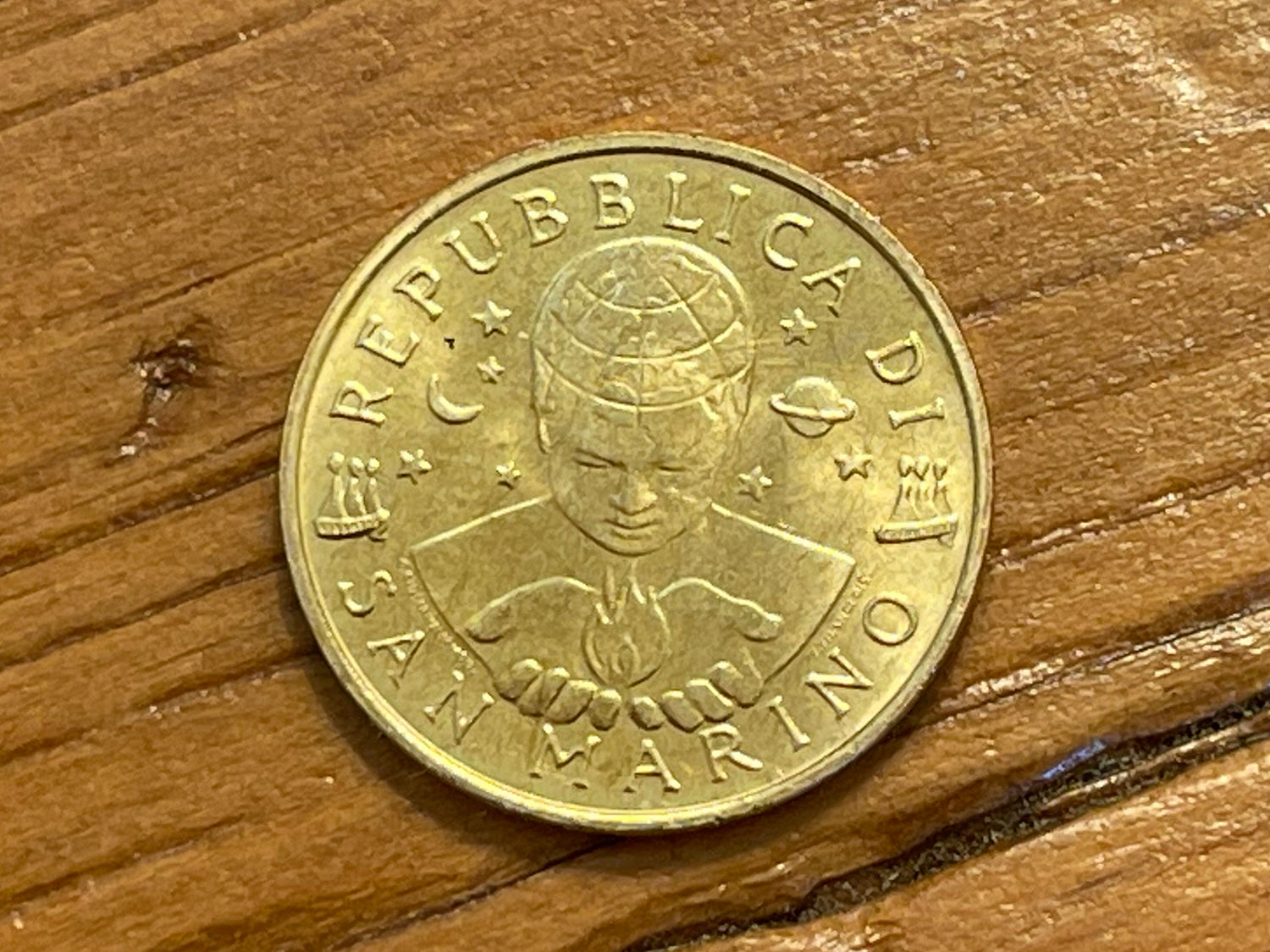 Solidarity San Marino Authentic Coin Money 20 Lire for Jewelry and Craft Making