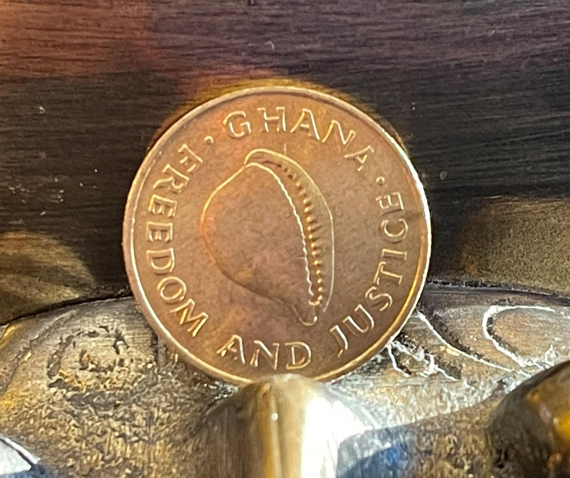Cowry Shell Freedom & Justice Ghana Authentic Coin Money Cedi for Jewelry and Craft Making