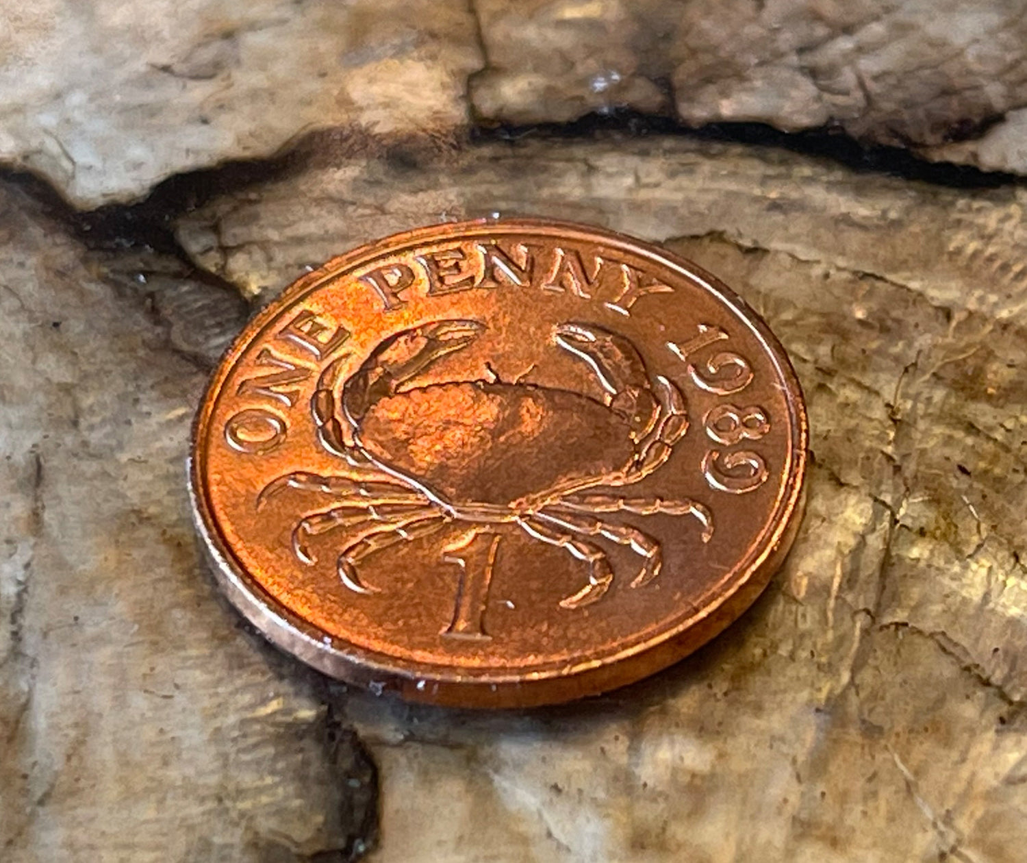 Crab Guernsey Islands Authentic Penny for Jewelry and Craft Making