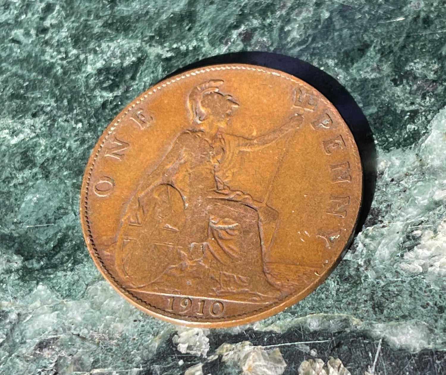 Britannia with Trident & King Edward VII Great Britain 1 Penny Authentic Coin Money Cent for Jewelry: Condition Only FAIR