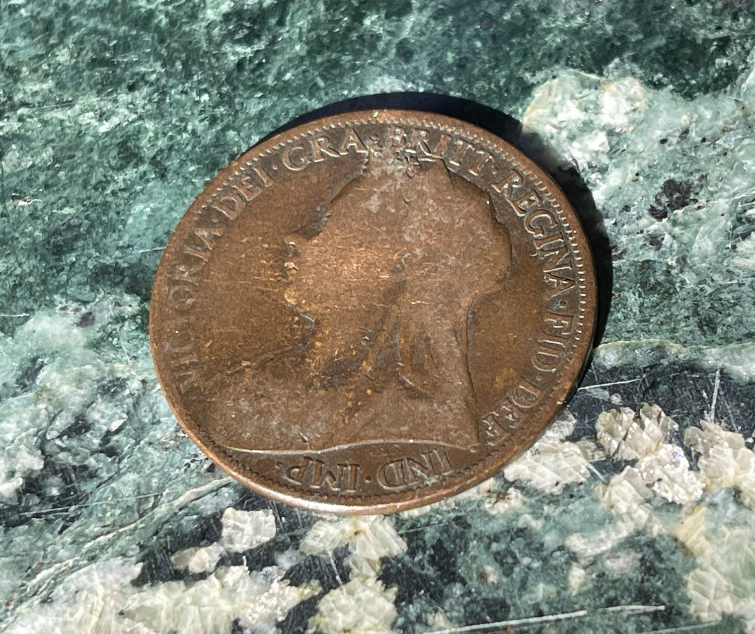 Queen Victoria (3rd Portrait) & Britannia Great Britain 1 Penny Authentic Coin Money Cent for Jewelry -- Condition is Only FAIR