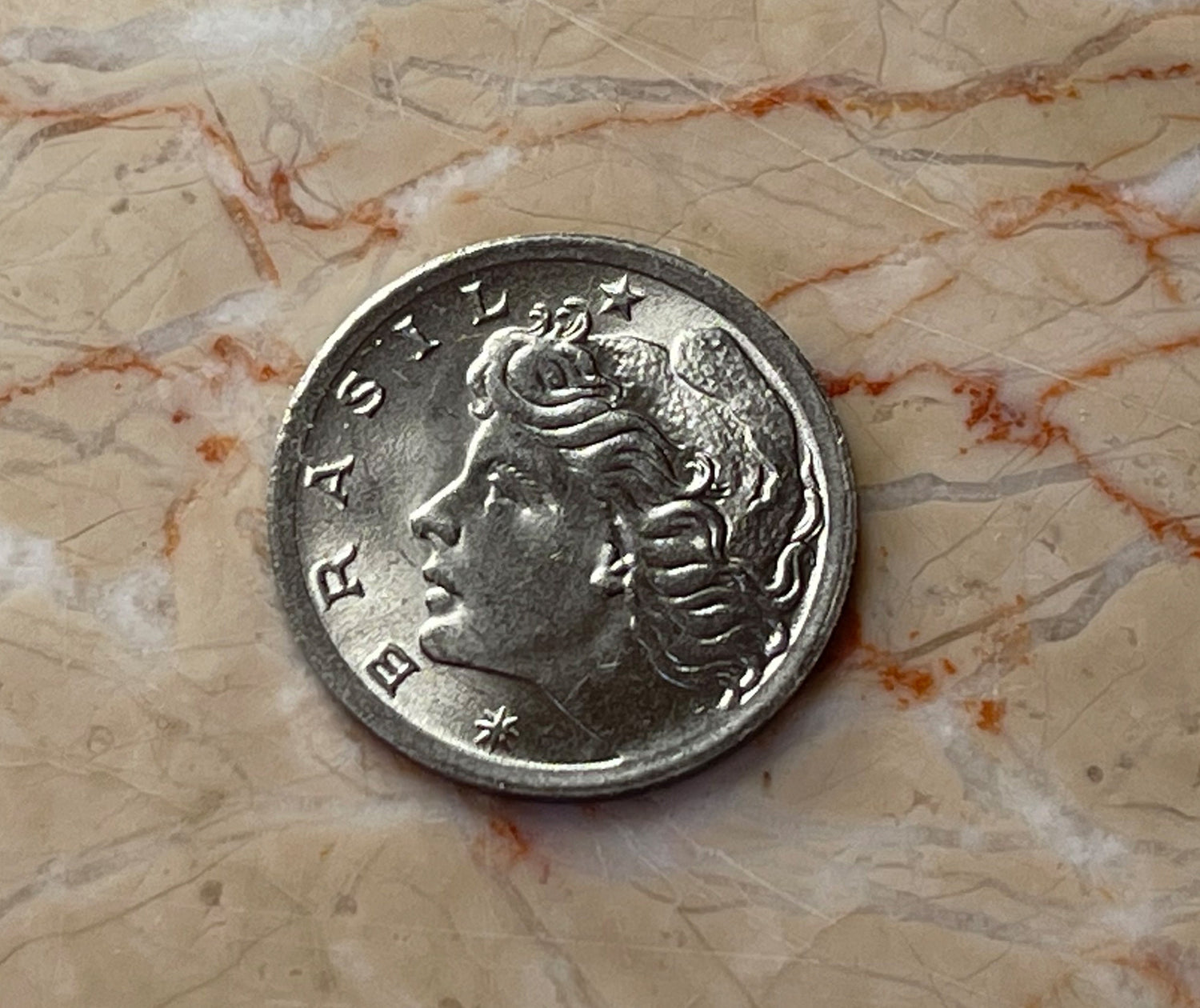Effigy of Republic Brazil Authentic Coin Money 2 Centavos for Jewelry and Craft Making