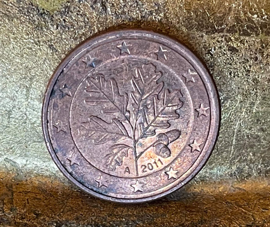 Oak Twig German Authentic Coin Money 5 Euro Cents for Jewelry and Craft Making