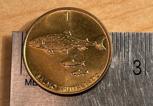 Brown Trout Slovenian Authentic Coin Money Tolar for Jewelry and Craft Making