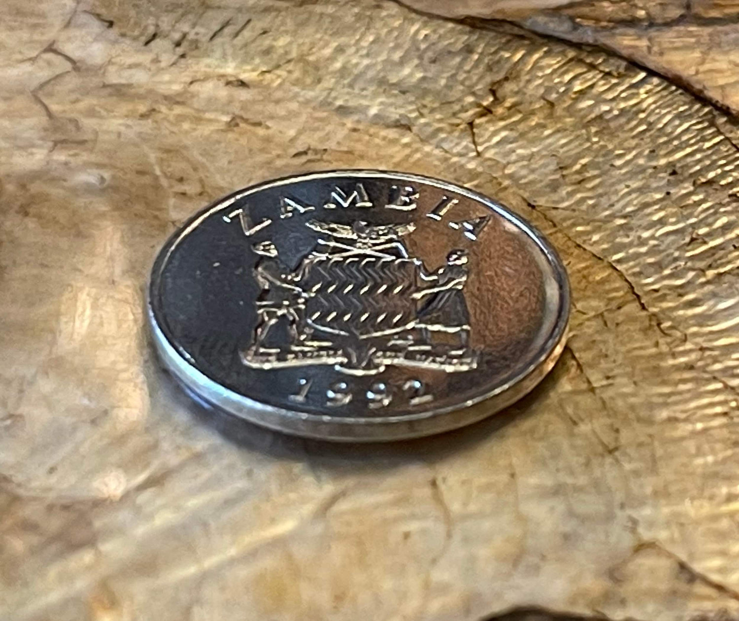 Hornbill 25 Ngwee Zambia Authentic Coin Money for Jewelry and Craft Making