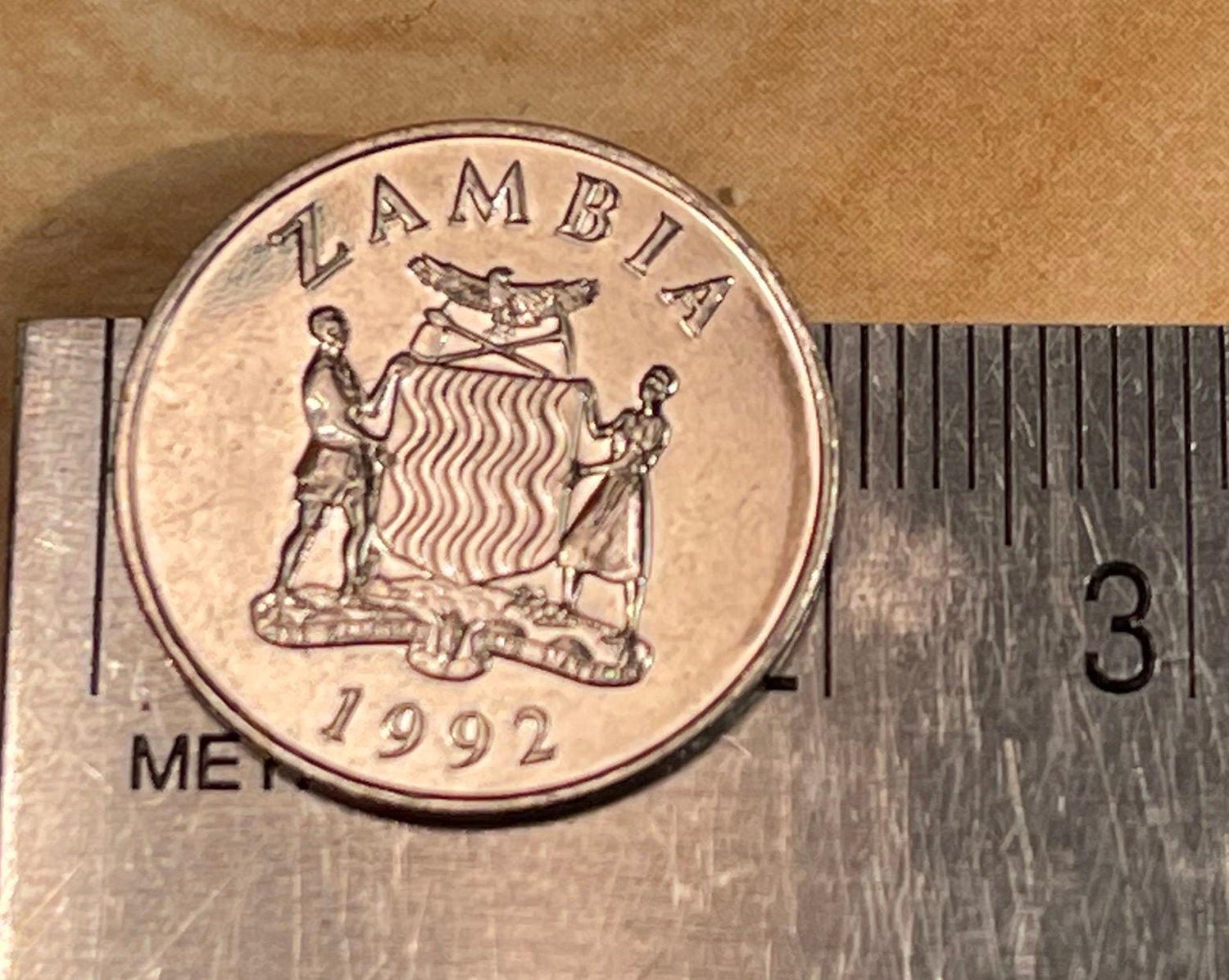 Hornbill 25 Ngwee Zambia Authentic Coin Money for Jewelry and Craft Making