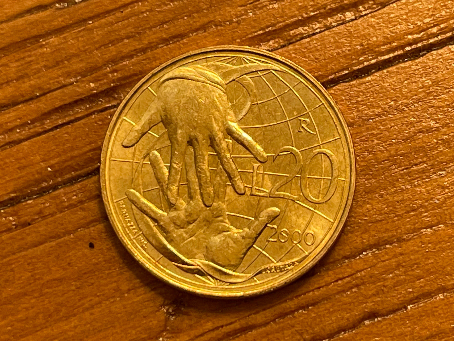 Solidarity San Marino Authentic Coin Money 20 Lire for Jewelry and Craft Making