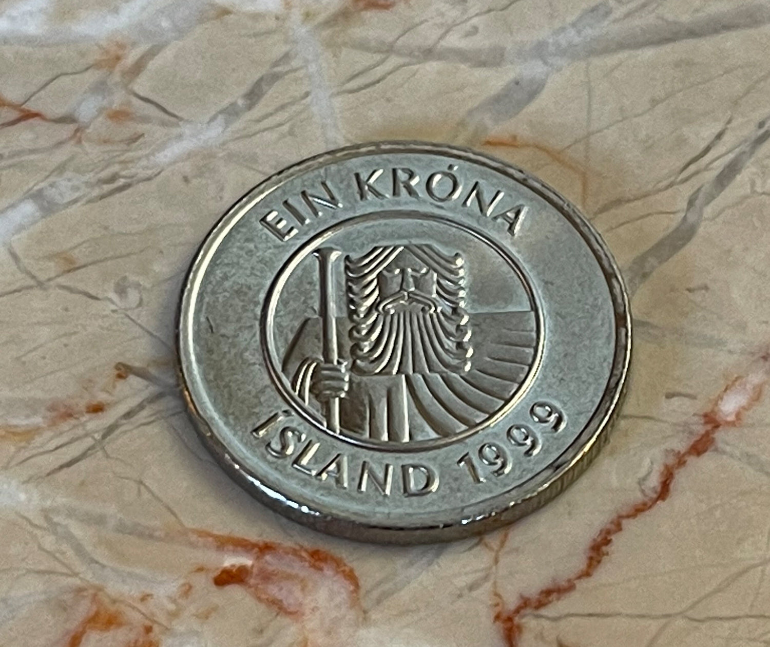 Giant Bergrisi & Cod Fish Krona Iceland Authentic Coin Money for Jewelry and Crafting Making