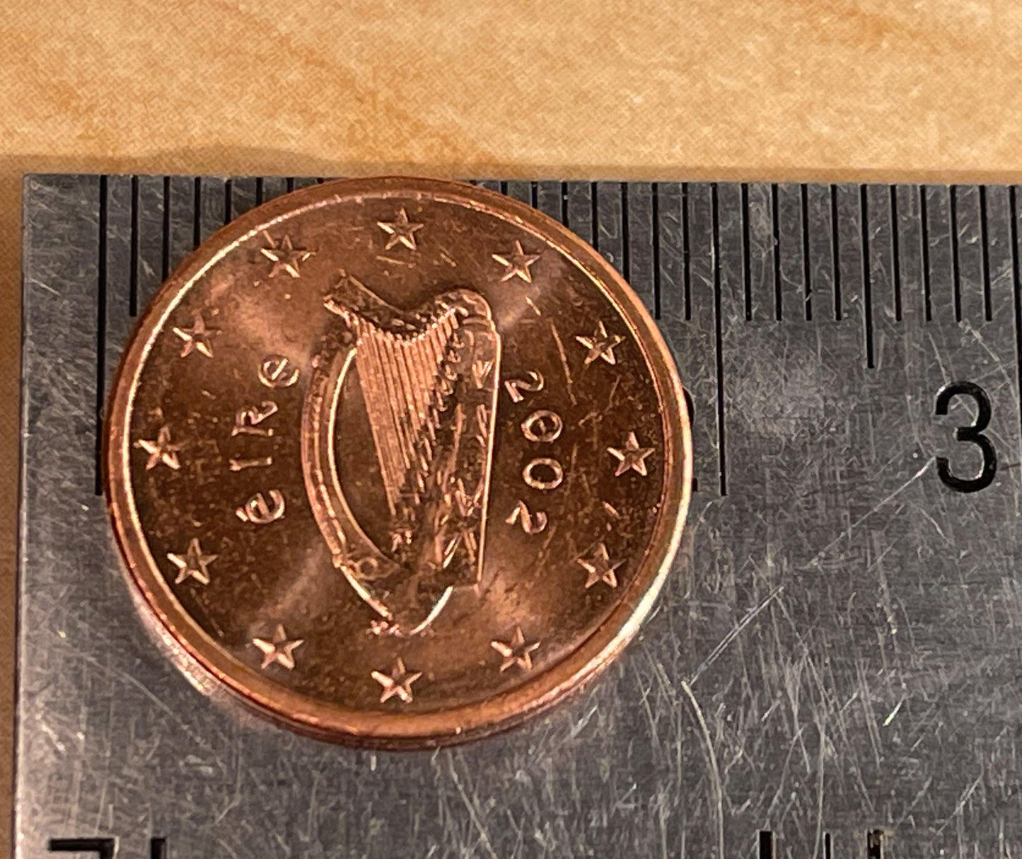 Irish Harp 2 Euro Cents Ireland Authentic Coin Money for Jewelry and Craft Making