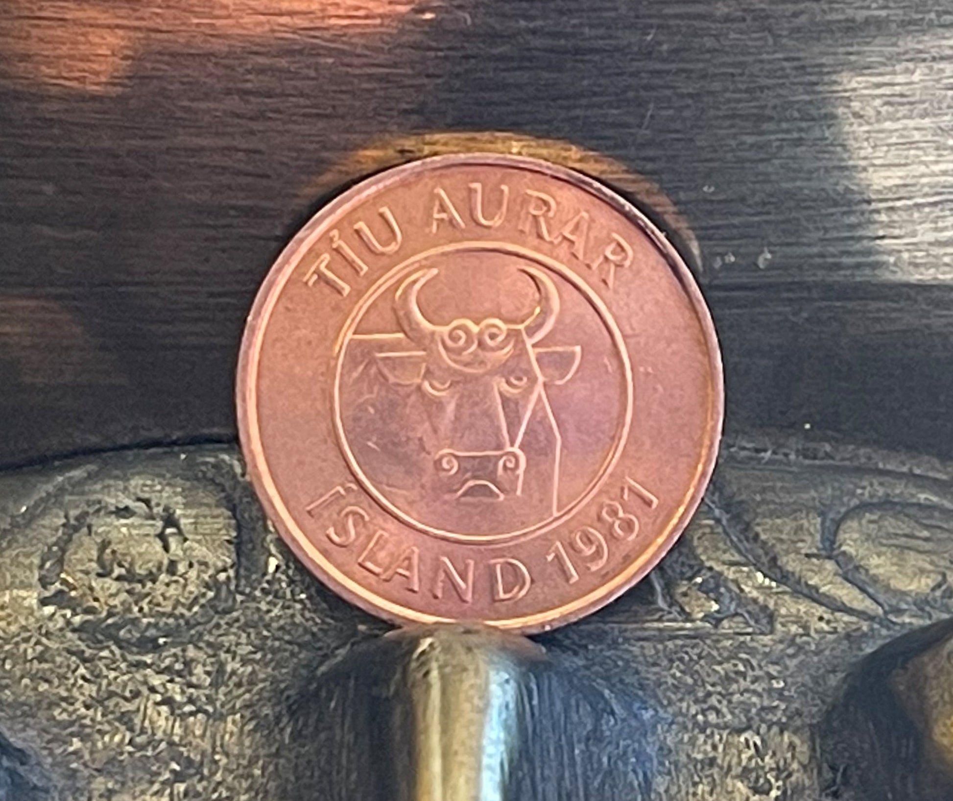 Bull & Squid Iceland Authentic Coin 10 Aurar for Jewelry and Crafting