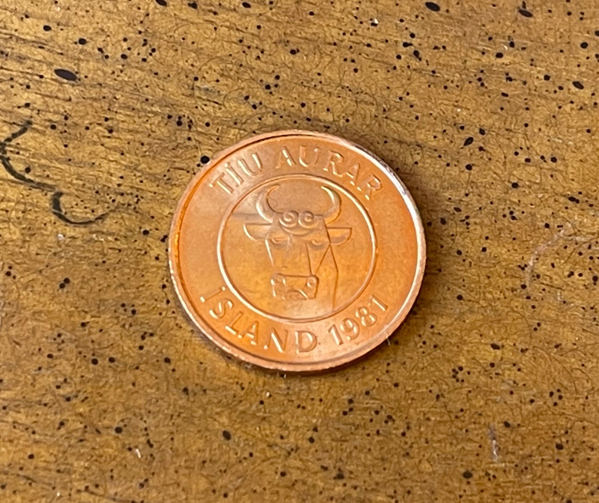 Bull & Squid Iceland Authentic Coin 10 Aurar for Jewelry and Crafting