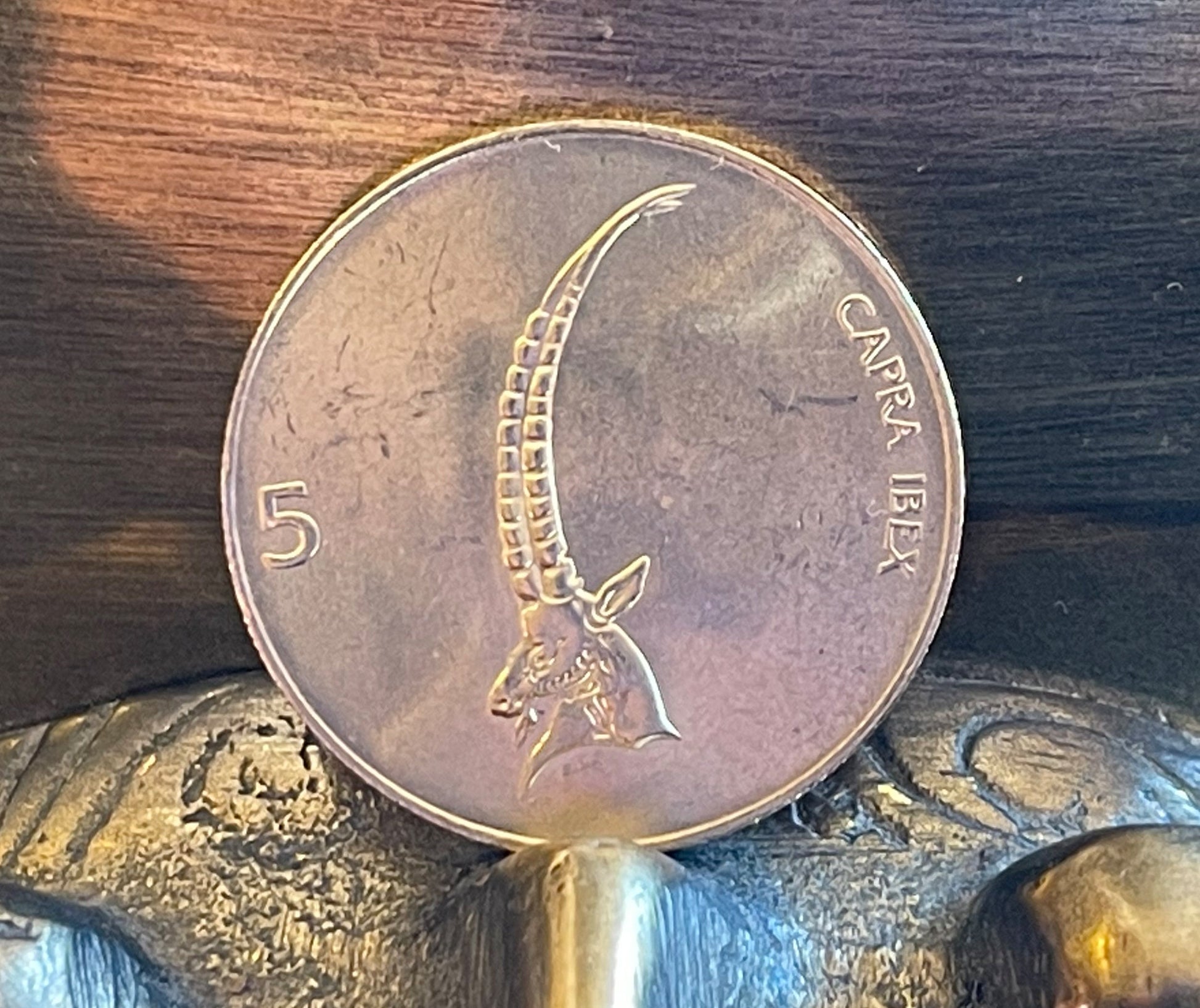 Alpine Ibex Slovenian Authentic Coin Money Tolar for Jewelry and Craft Making