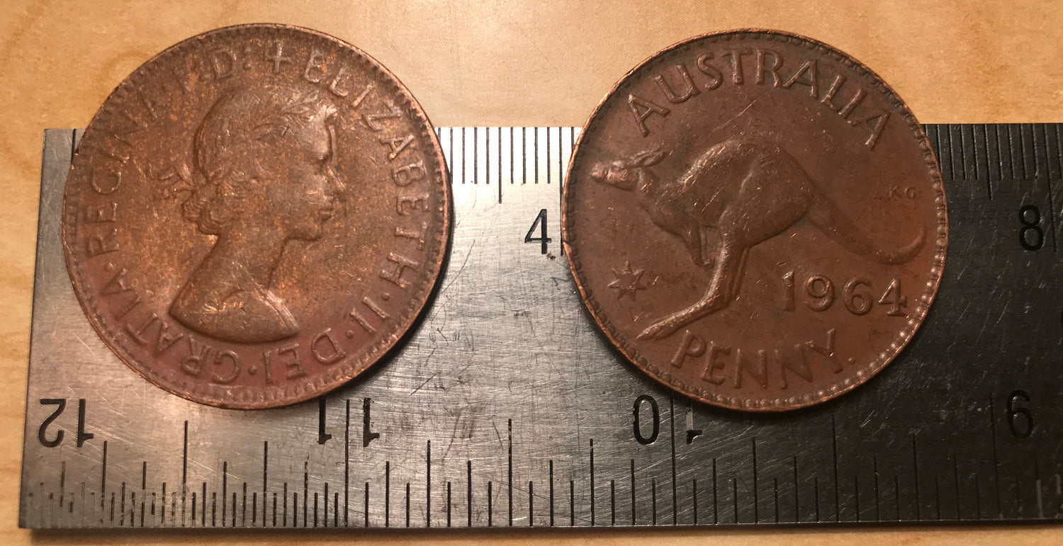 Kangaroo & Queen Australian Penny Authentic Coin Money for Jewelry and Craft Making 1956 1957 1958 1960 1962 1964