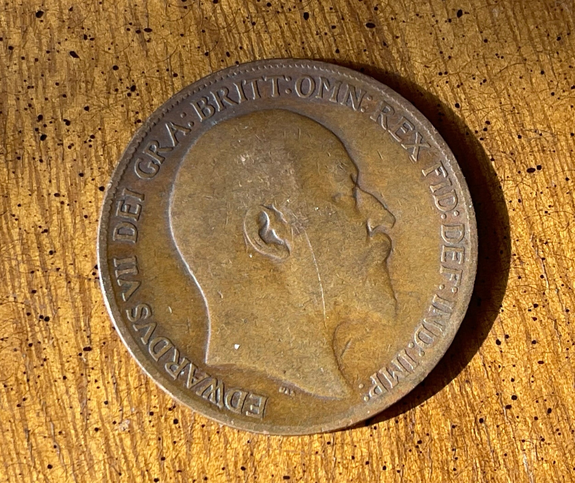 Britannia with Trident & King Edward VII Great Britain 1 Penny Authentic Coin Money Cent for Jewelry: Condition Only FAIR